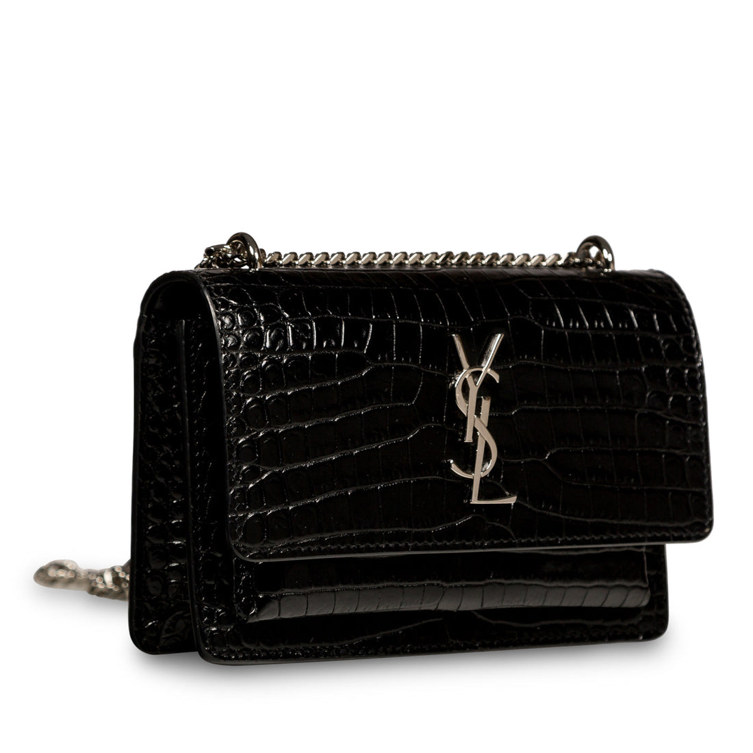 Yves Saint Laurent Mini Sunset Bag - Croc Embossed