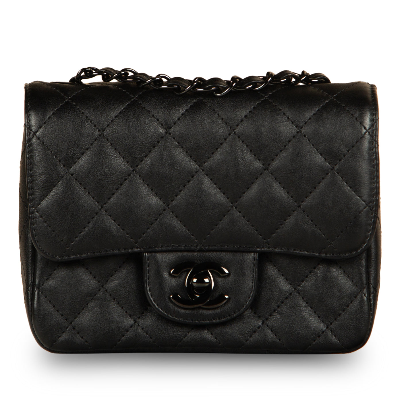 Chanel Classic Flap Bag Mini Square So Black