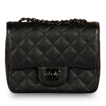Chanel Classic Flap Bag Mini Square So Black