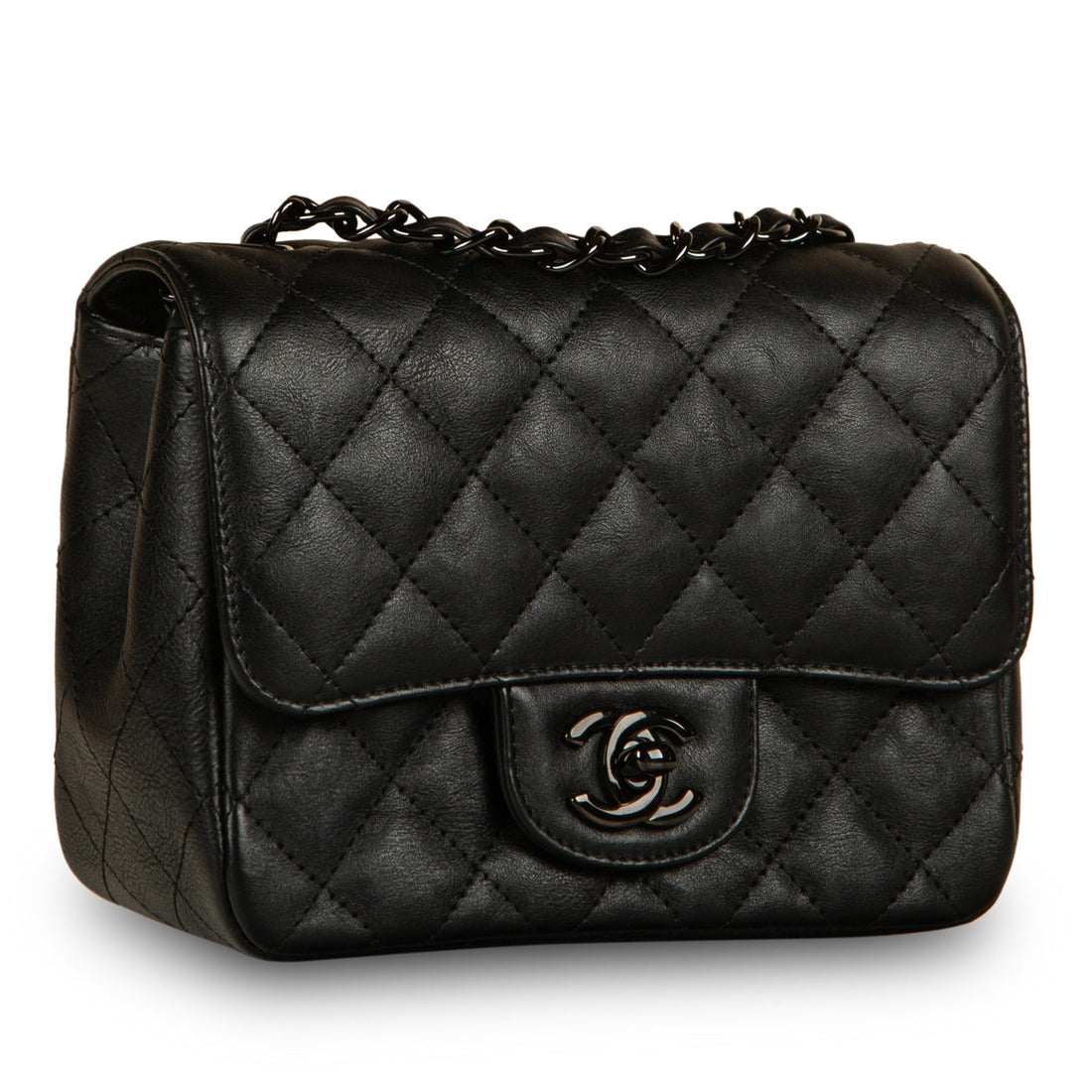 Chanel Classic Flap Bag Mini Square So Black