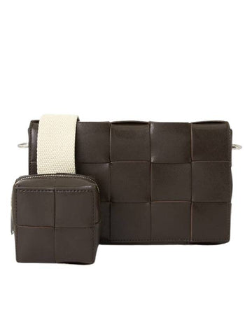 Bottega Veneta Cassette Versatil Strap Cross Bag Brown