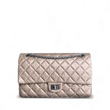 Chanel 2.55 Reissue 226 - Aged Calfskin Quilted Bronze Ruthenium Silver Hardware Series 17
