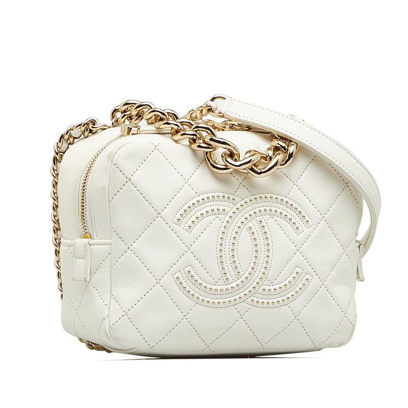 Chanel Matrases Cocomark tands Chain Handbags Shoulder Bag White   CHANEL