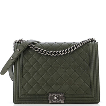 CHANEL Boy Flap Bag Quilted Calfskin Large