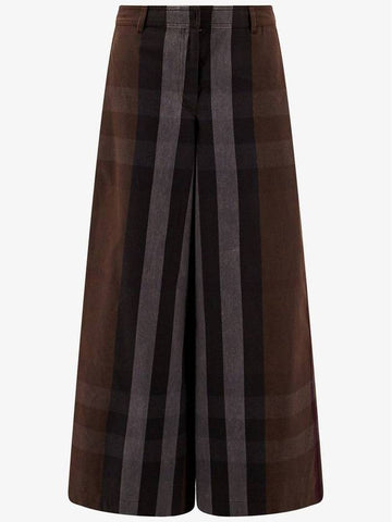 Burberry 23 ss Wide Leg Pants WITH Brown Check Print 8068347A9011 B0650288649