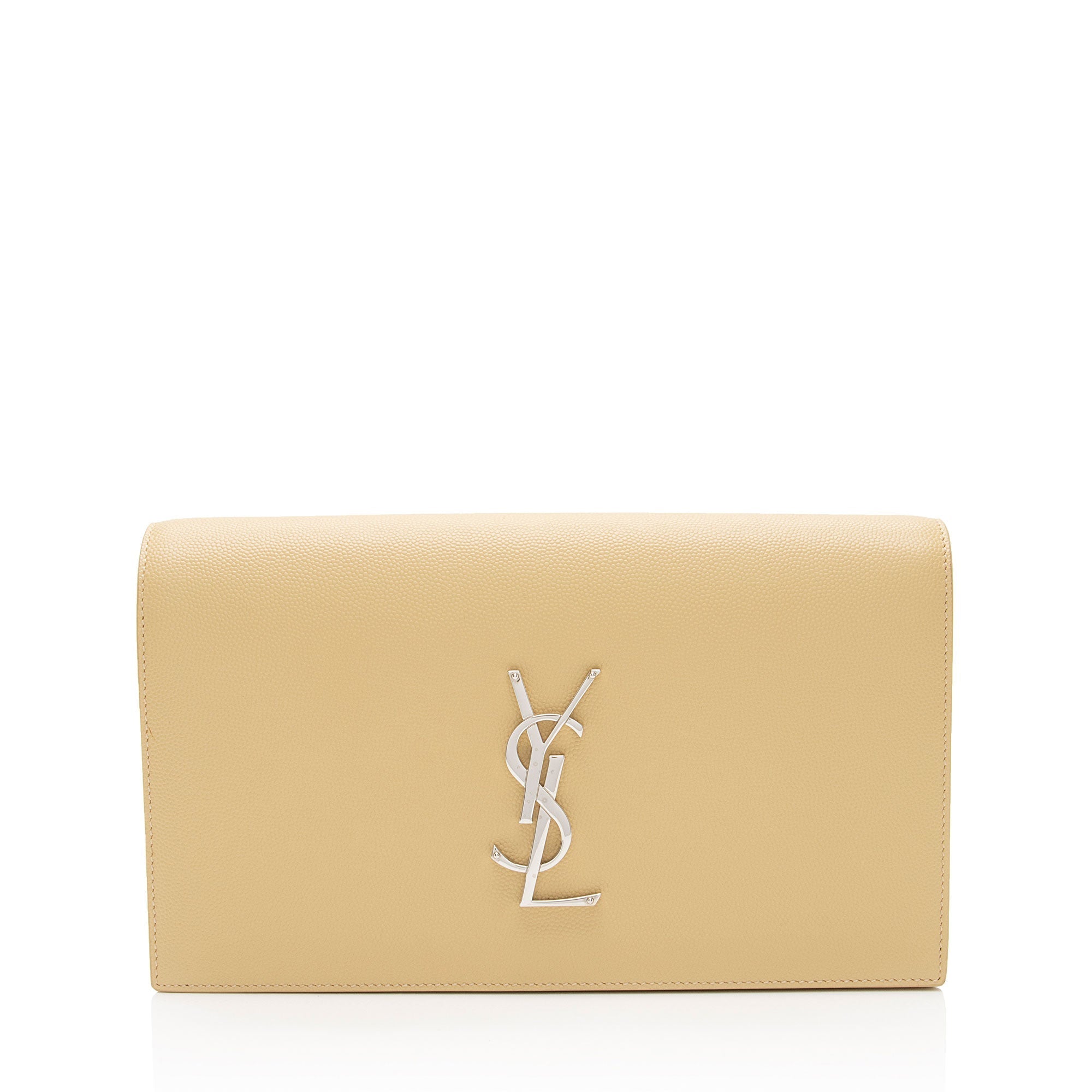 Saint Laurent Grain de Poudre Monogram Kate Clutch