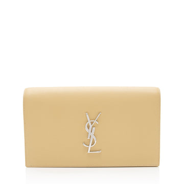 Saint Laurent Grain de Poudre Monogram Kate Clutch
