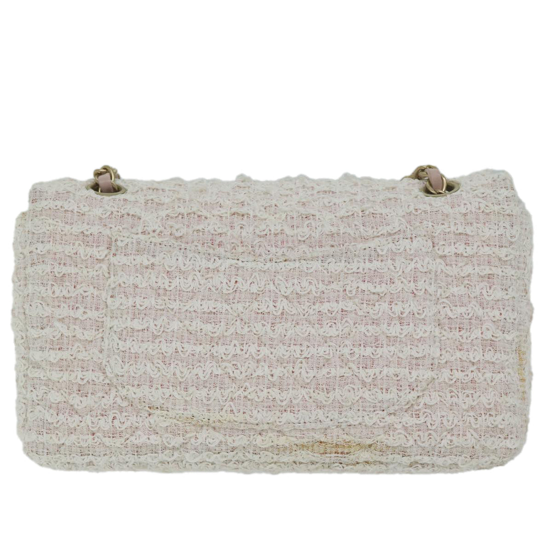 Top Quality Chanel Matelasse Chain Shoulder Bag Tweed Pink CC Auth 60753A