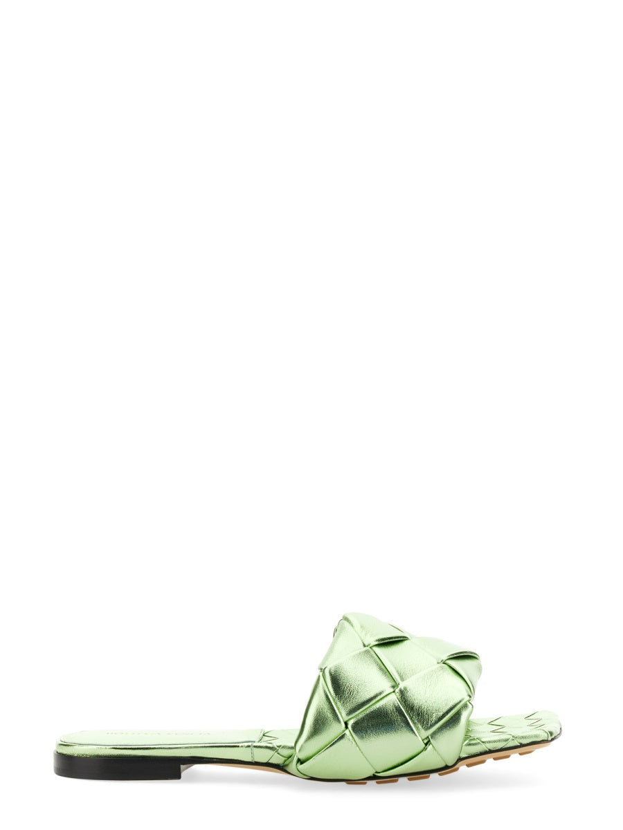 BOTTEGA VENETA Woven Leather Flat Sandal with Low Heel