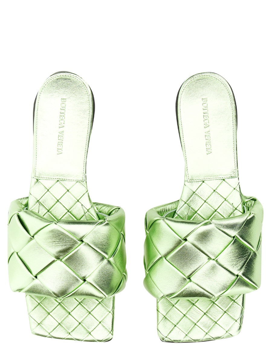 BOTTEGA VENETA Woven Leather Flat Sandal with Low Heel