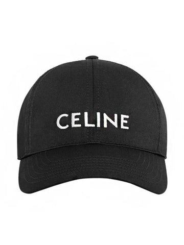 CELINE Cotton Drill Baseball Cap Black