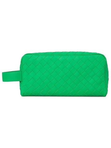 Bottega Veneta Intrecciato Travel Pouch Bag Parakeet