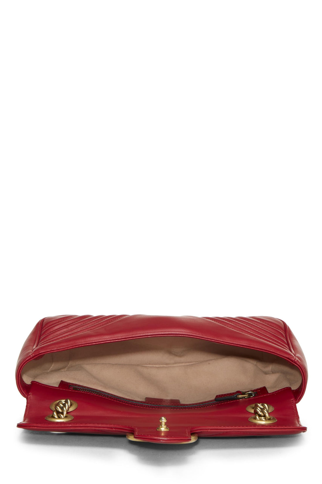 Gucci, Red Leather GG Marmont Shoulder Bag Small, Red