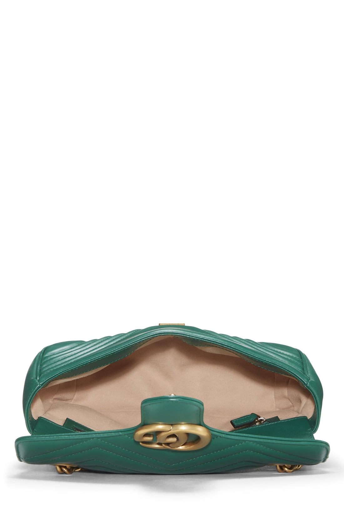 Gucci, Green Leather GG Marmont Shoulder Bag Small, Green