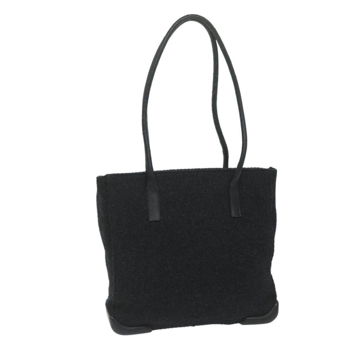 PRADA Tote Bag Wool Black  61633
