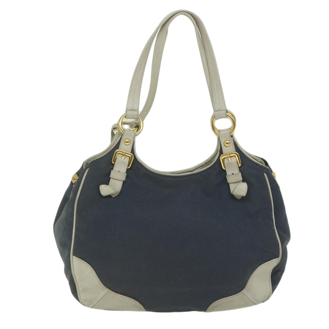 PRADA Tote Bag Canvas Navy  61635