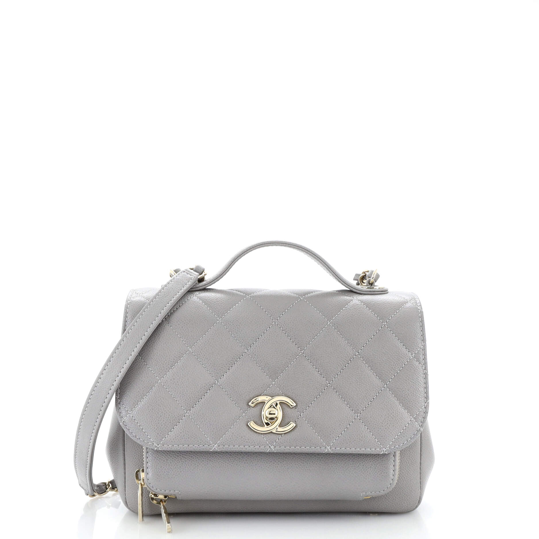 CHANEL Business Affinity Flap Bag Quilted Caviar Small