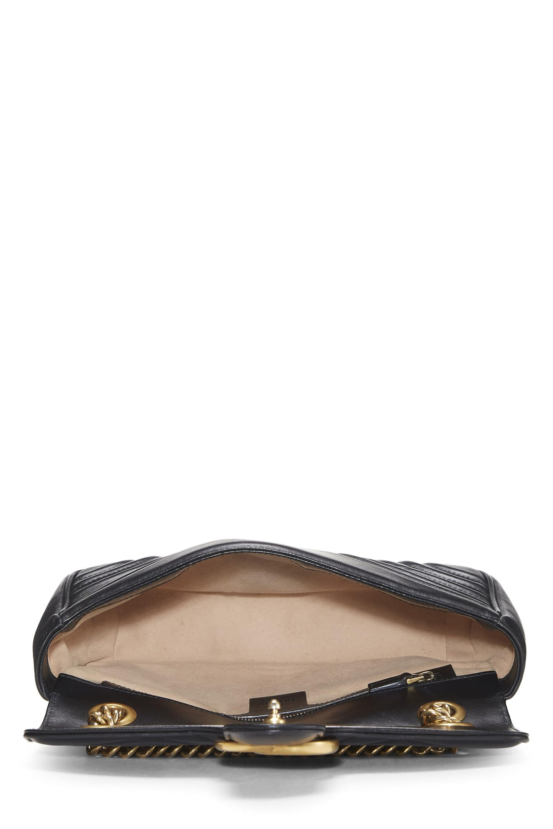 Gucci, Black Leather GG Marmont Shoulder Bag Small, Black