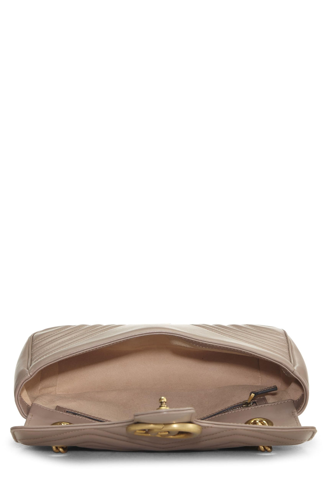 Gucci, Beige Leather GG Marmont Shoulder Bag Small, Beige