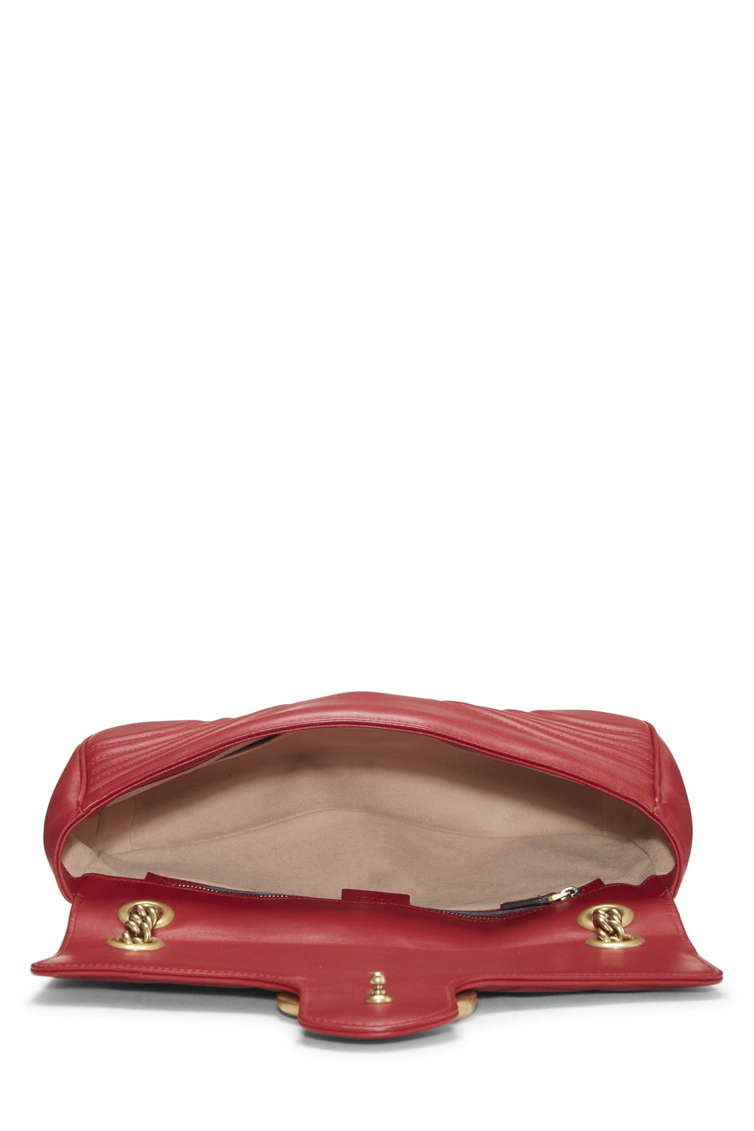 Gucci, Red Leather GG Marmont Shoulder Bag, Red