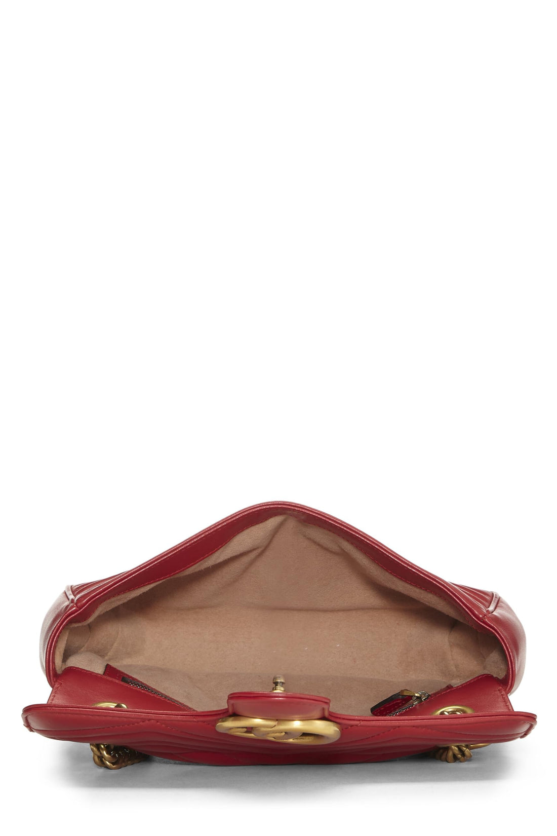 Gucci, Red Leather GG Marmont Shoulder Bag Small, Red