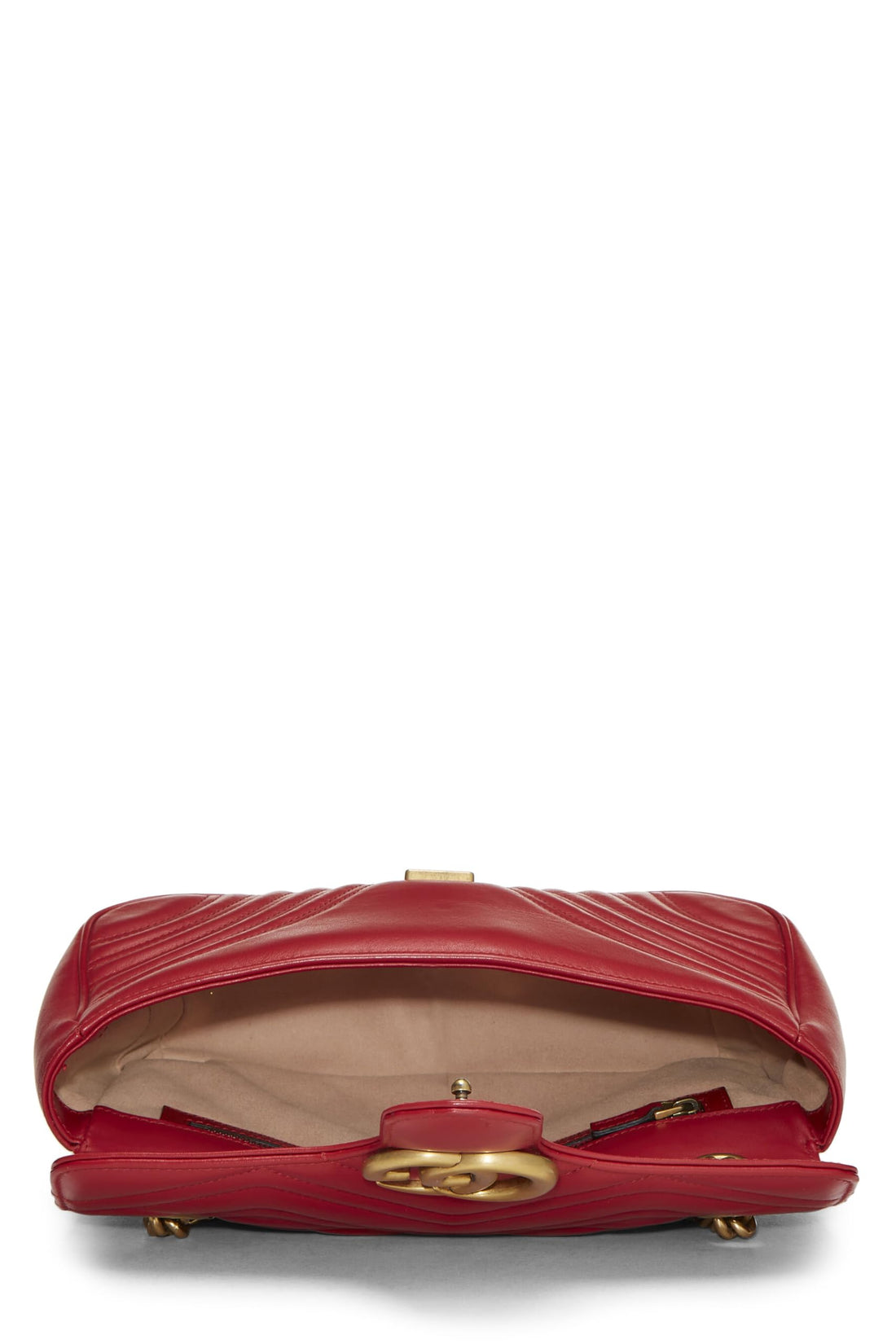 Gucci, Red Leather GG Marmont Shoulder Bag Small, Red