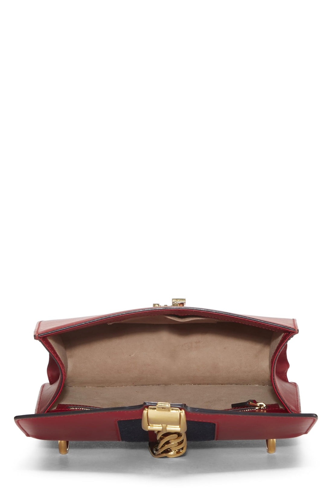 Gucci, Red Leather Sylvie Shoulder Bag, Red