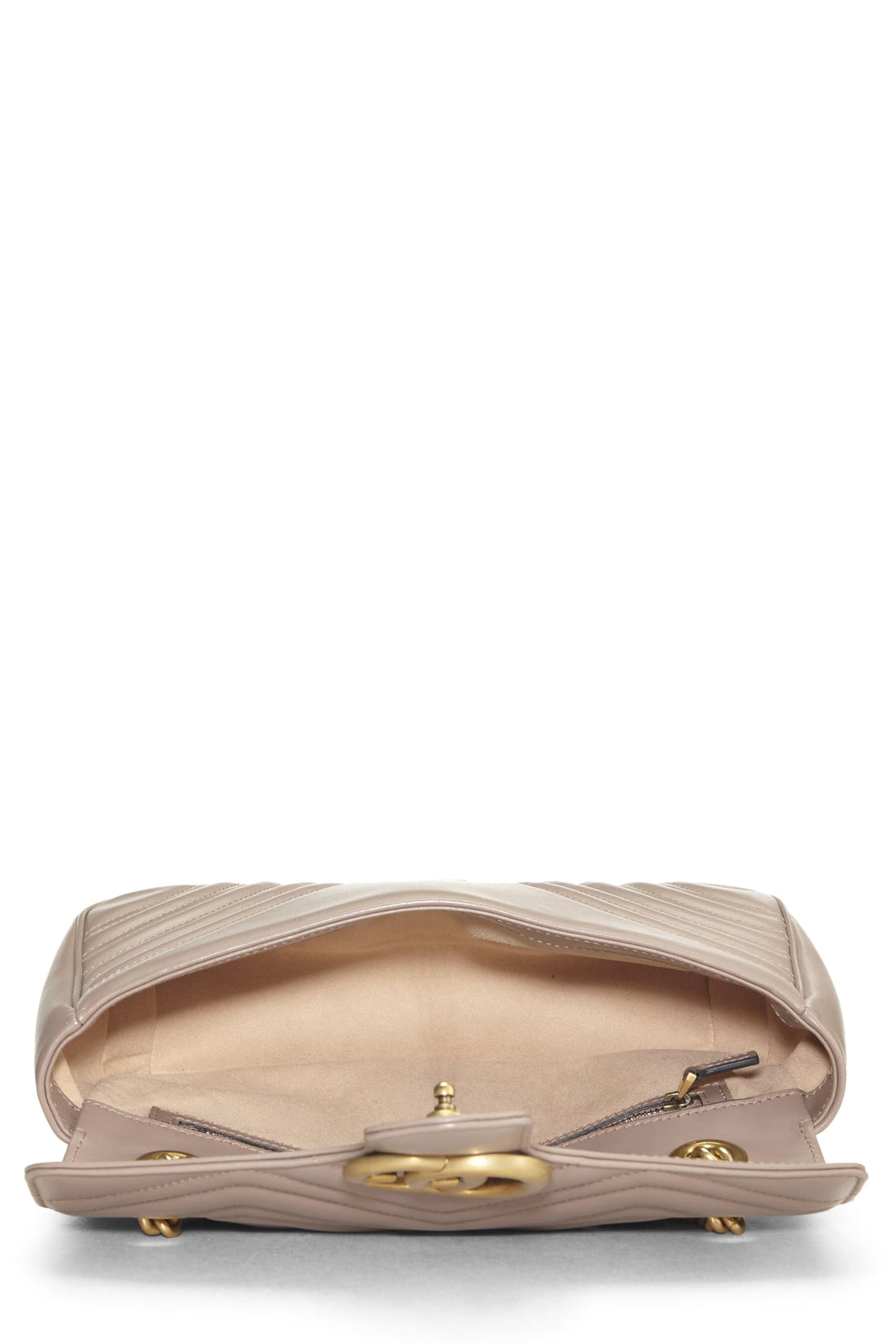 Gucci, Beige Leather GG Marmont Shoulder Bag Small, Beige