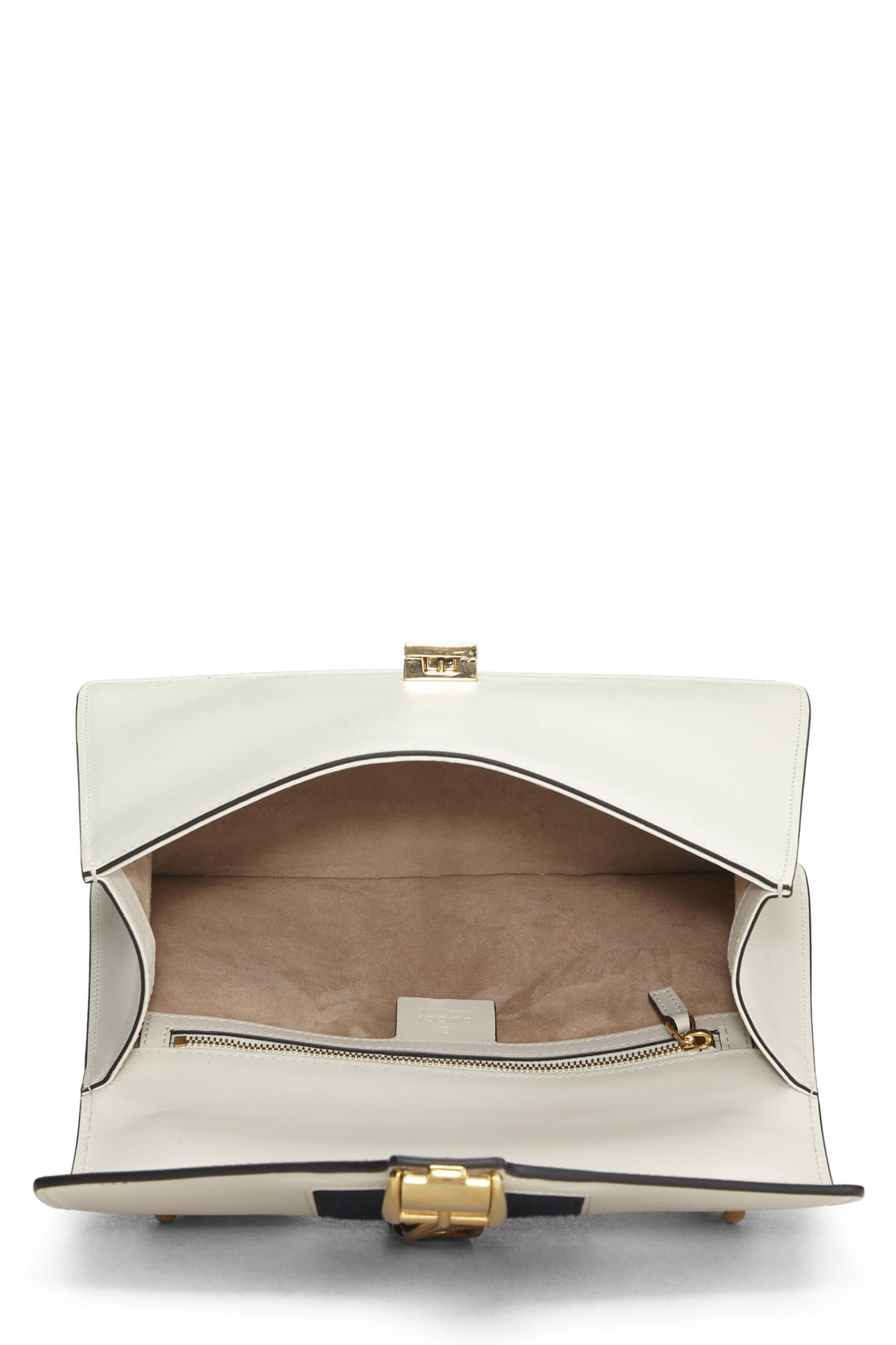 Gucci, White Leather Sylvie Shoulder Bag, White
