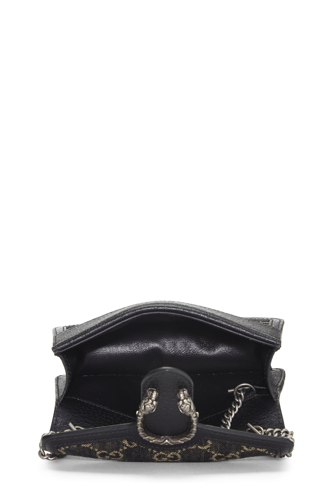 Gucci, Black Denim Dionysus Shoulder Bag Super Mini, Black