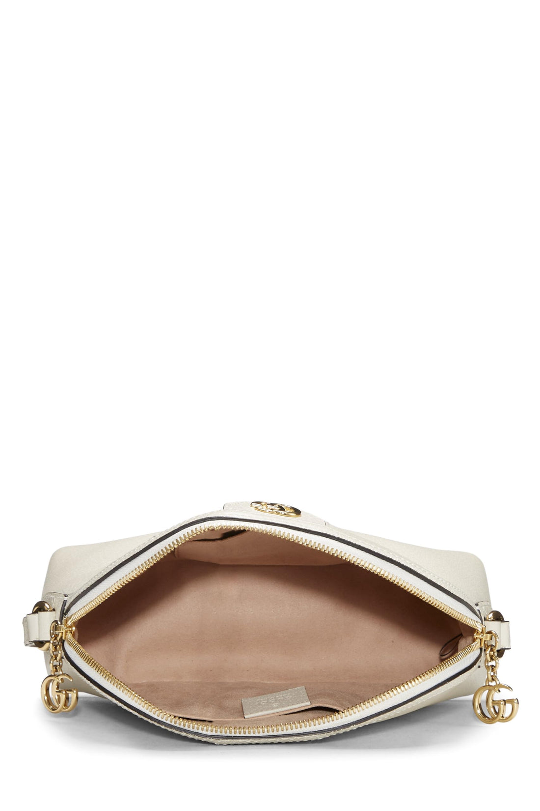 Gucci, White Leather Ophidia Dome Shoulder Bag, White