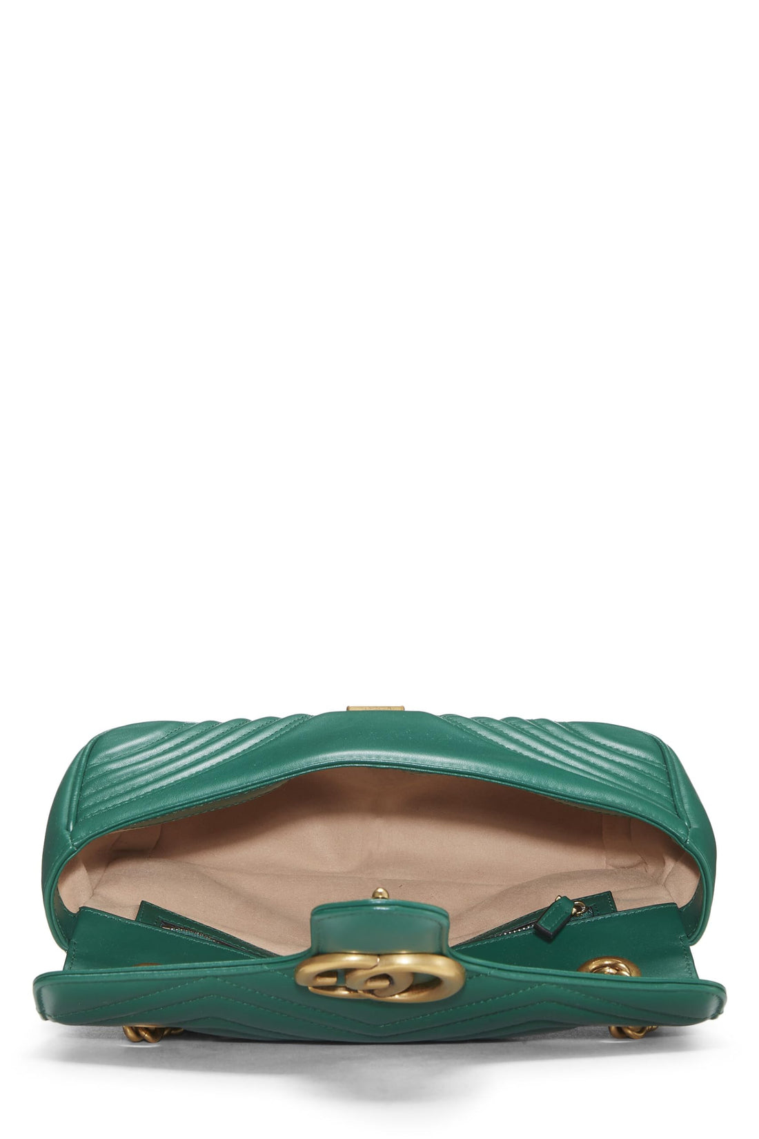 Gucci, Green Leather GG Marmont Shoulder Bag Small, Green