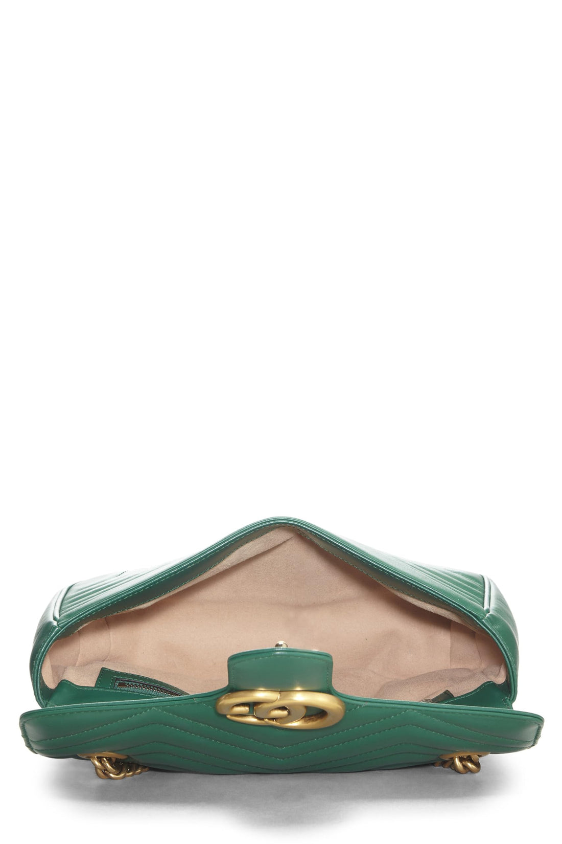 Gucci, Green Leather GG Marmont Shoulder Bag Small, Green
