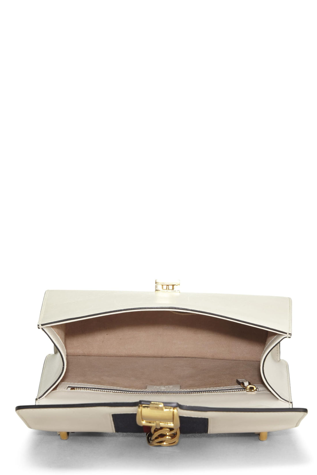 Gucci, White Leather Sylvie Shoulder Bag Small, White