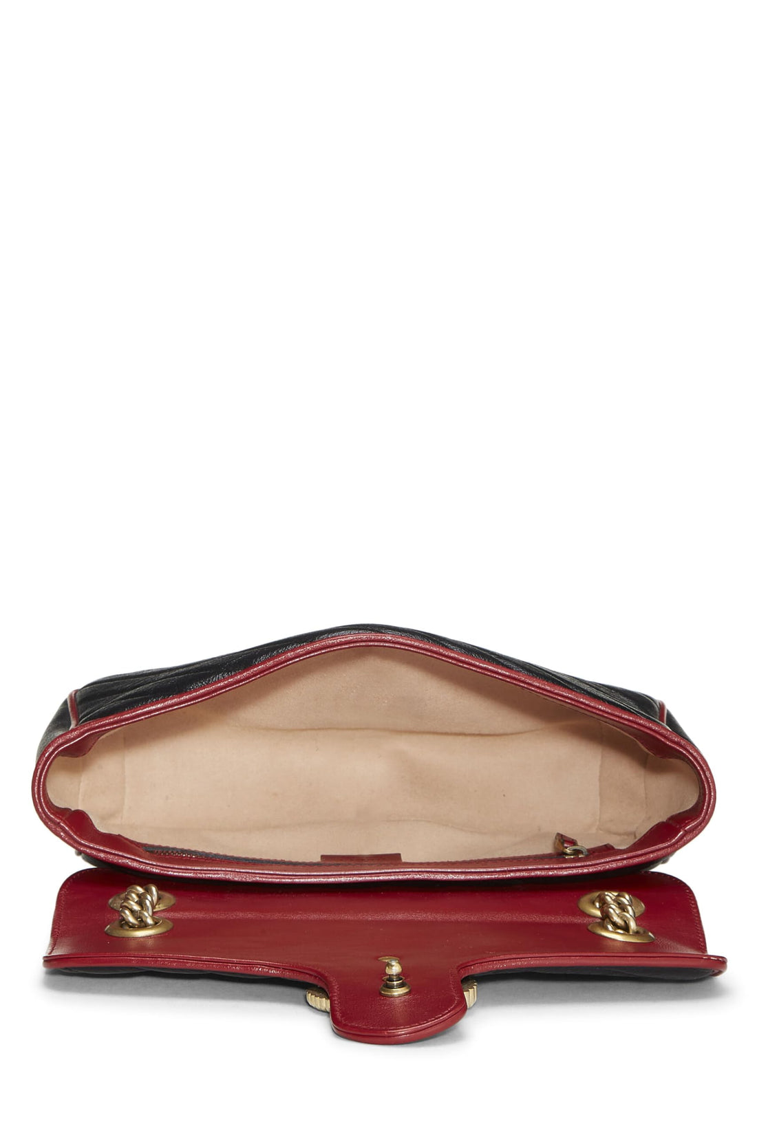 Gucci, Black Leather Torchon GG Marmont Shoulder Bag Small, Black