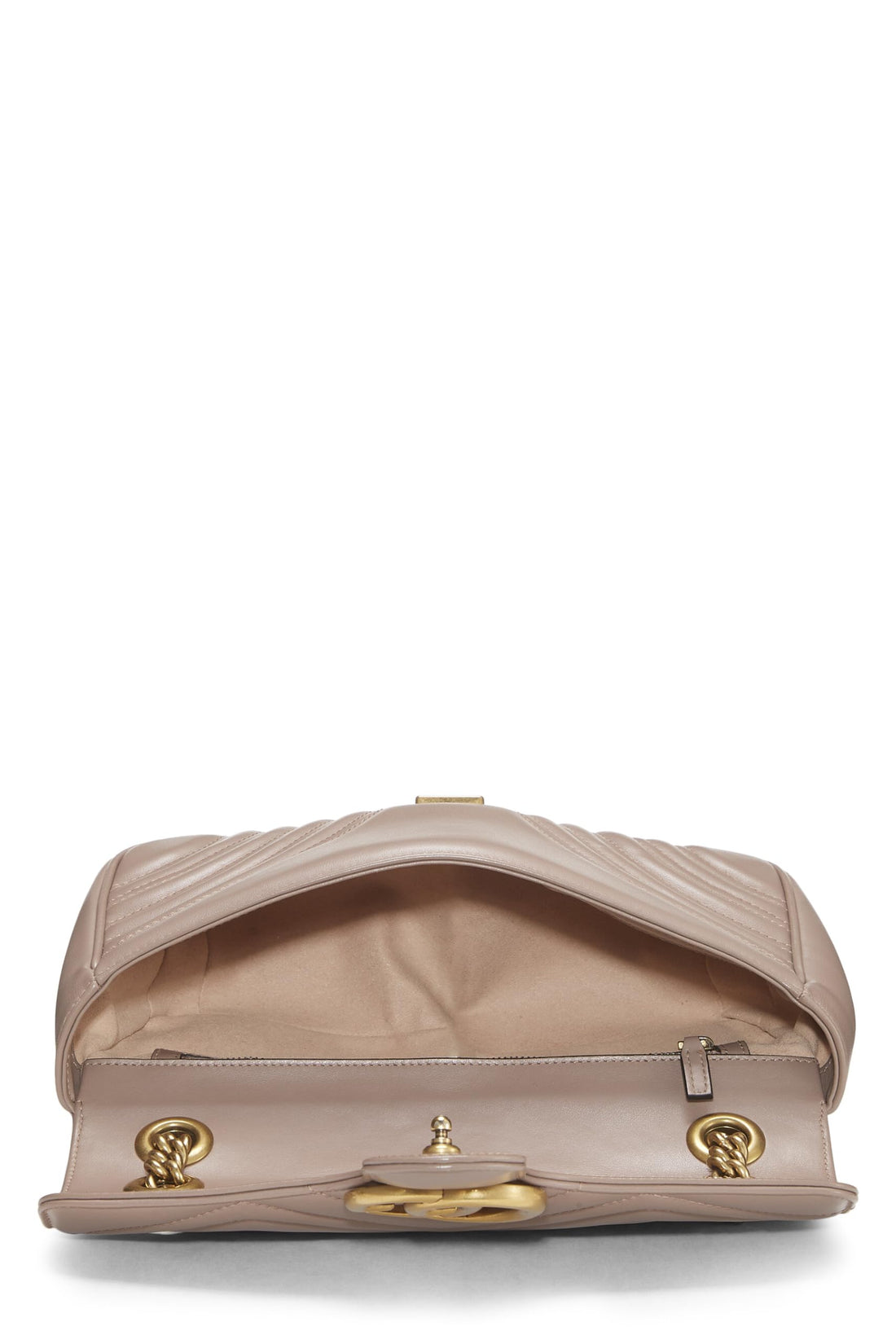 Gucci, Beige Leather GG Marmont Shoulder Bag Small, Pink