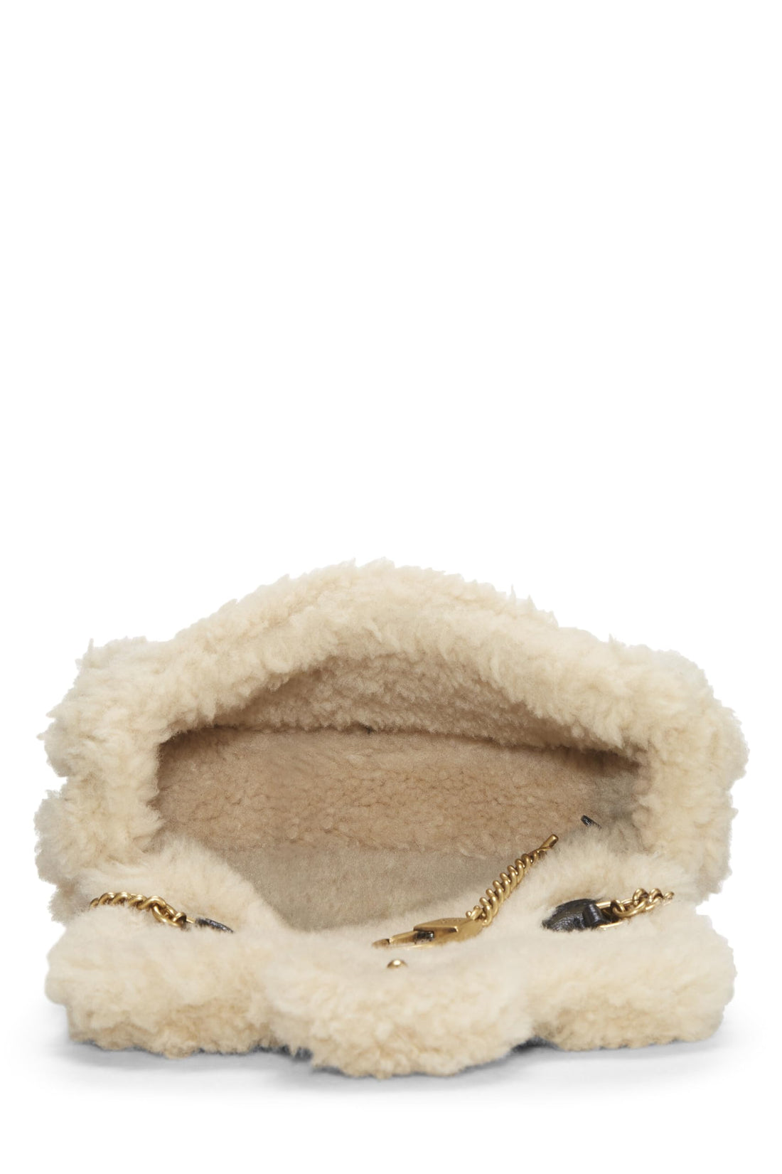 Gucci, Black Leather & Shearling GG Marmont Shoulder Bag Mini, Black