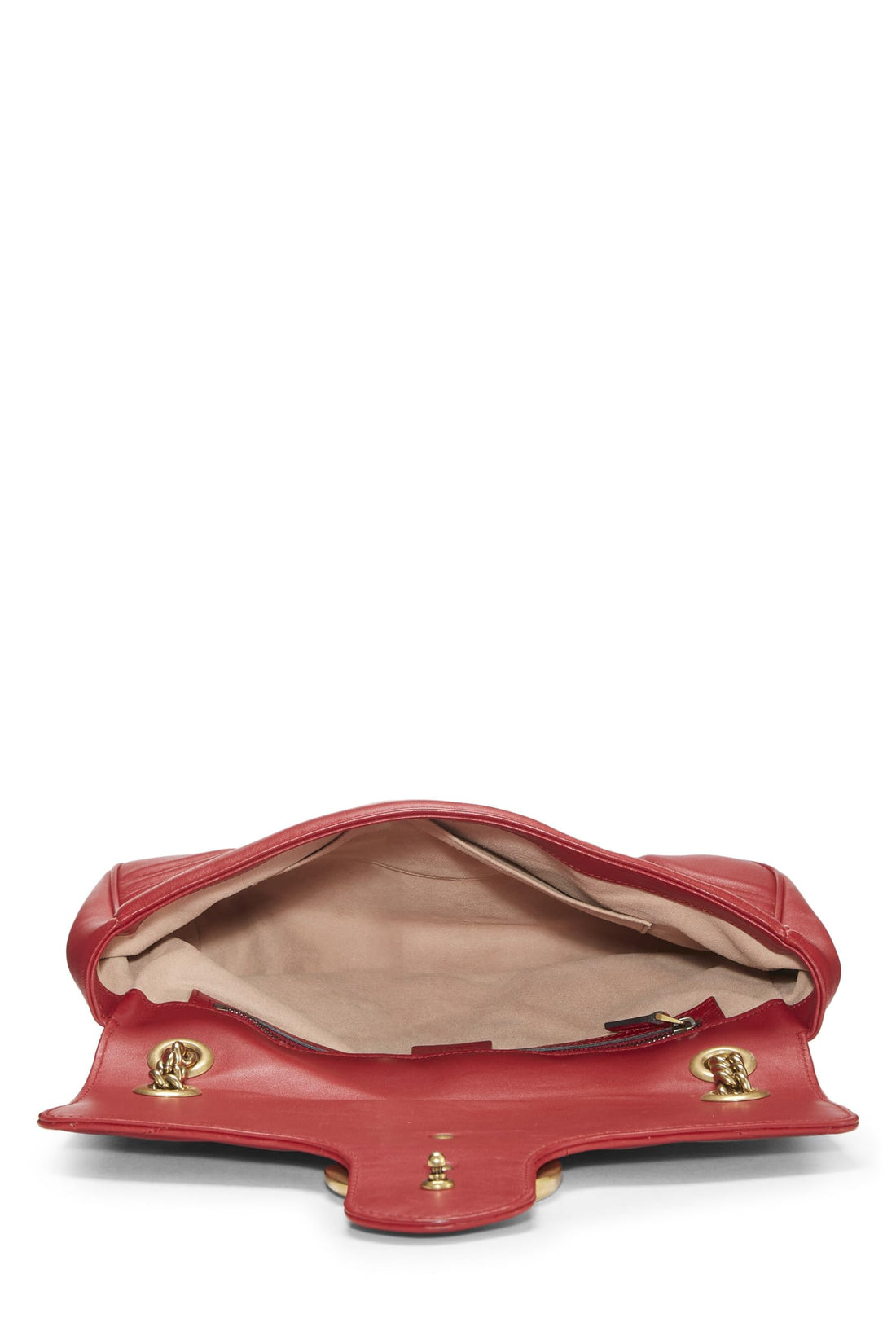 Gucci, Red Leather GG Marmont Matelassé Shoulder Bag, Red