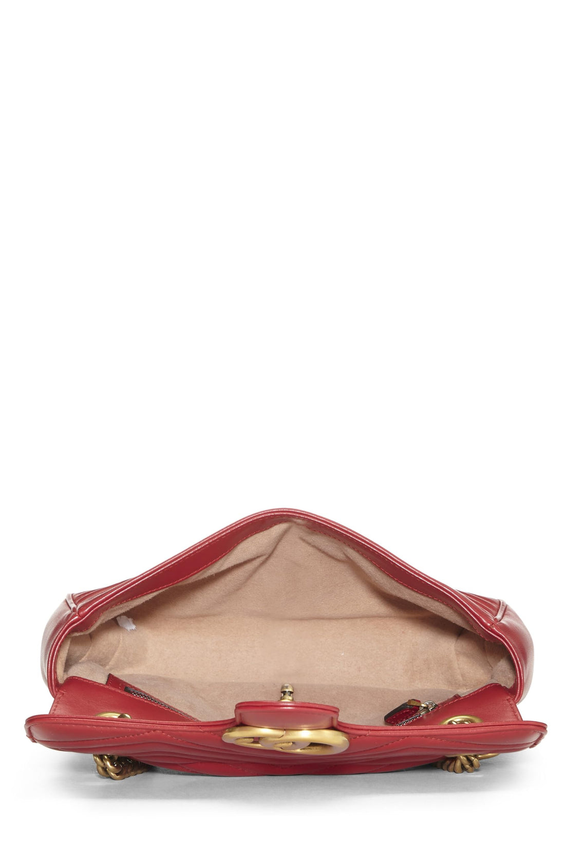Gucci, Red Leather GG Marmont Shoulder Bag Small, Red