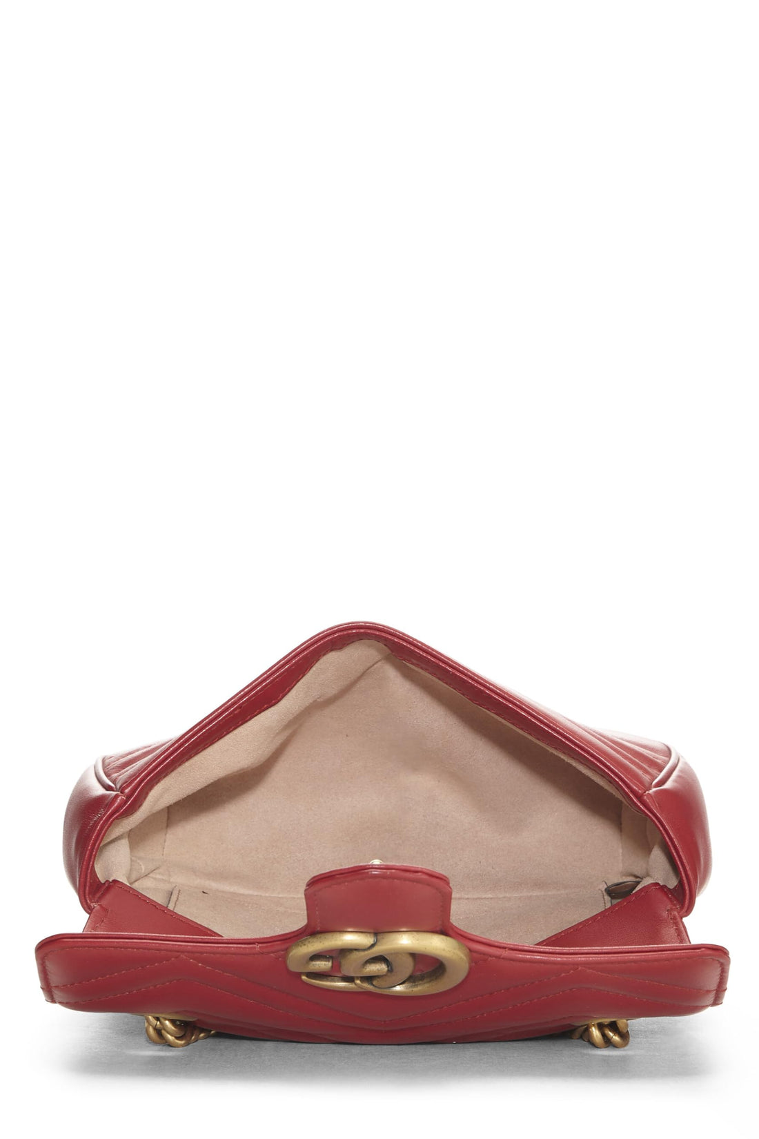 Gucci, Red Leather GG Marmont Shoulder Bag Small, Red
