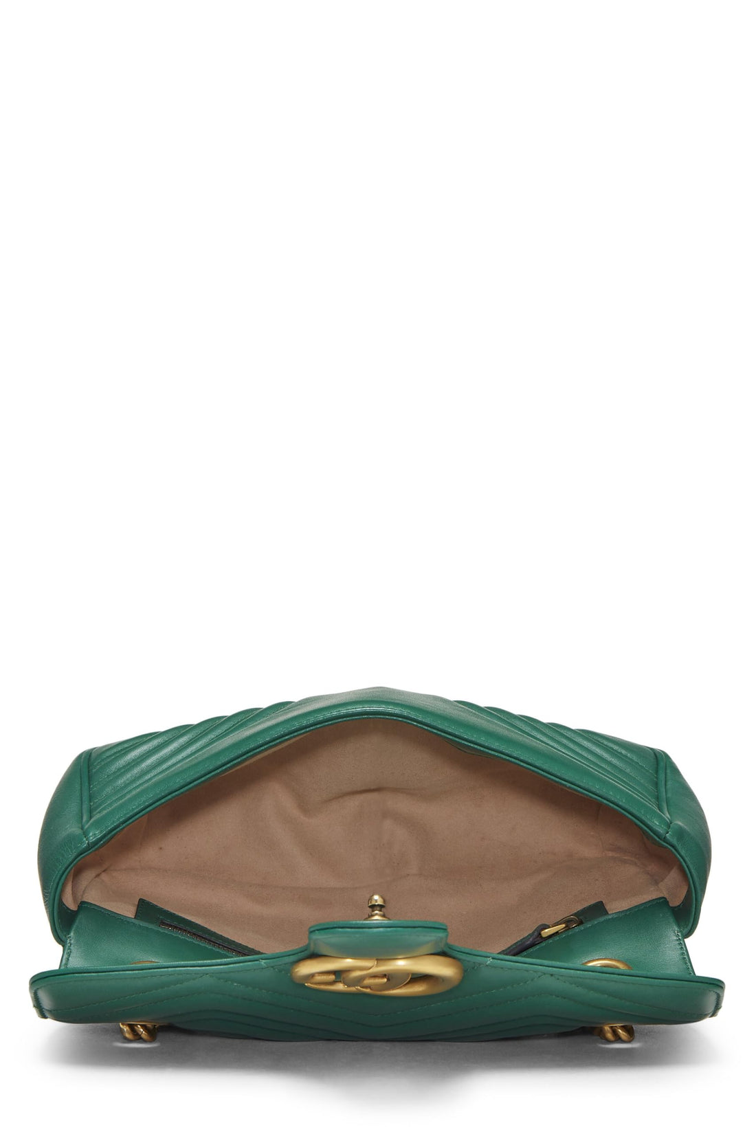 Gucci, Green Leather GG Marmont Shoulder Bag Small, Green