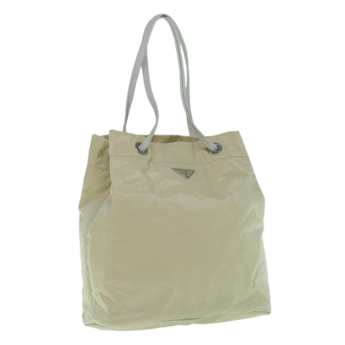 PRADA Tote Bag Nylon Cream  62239