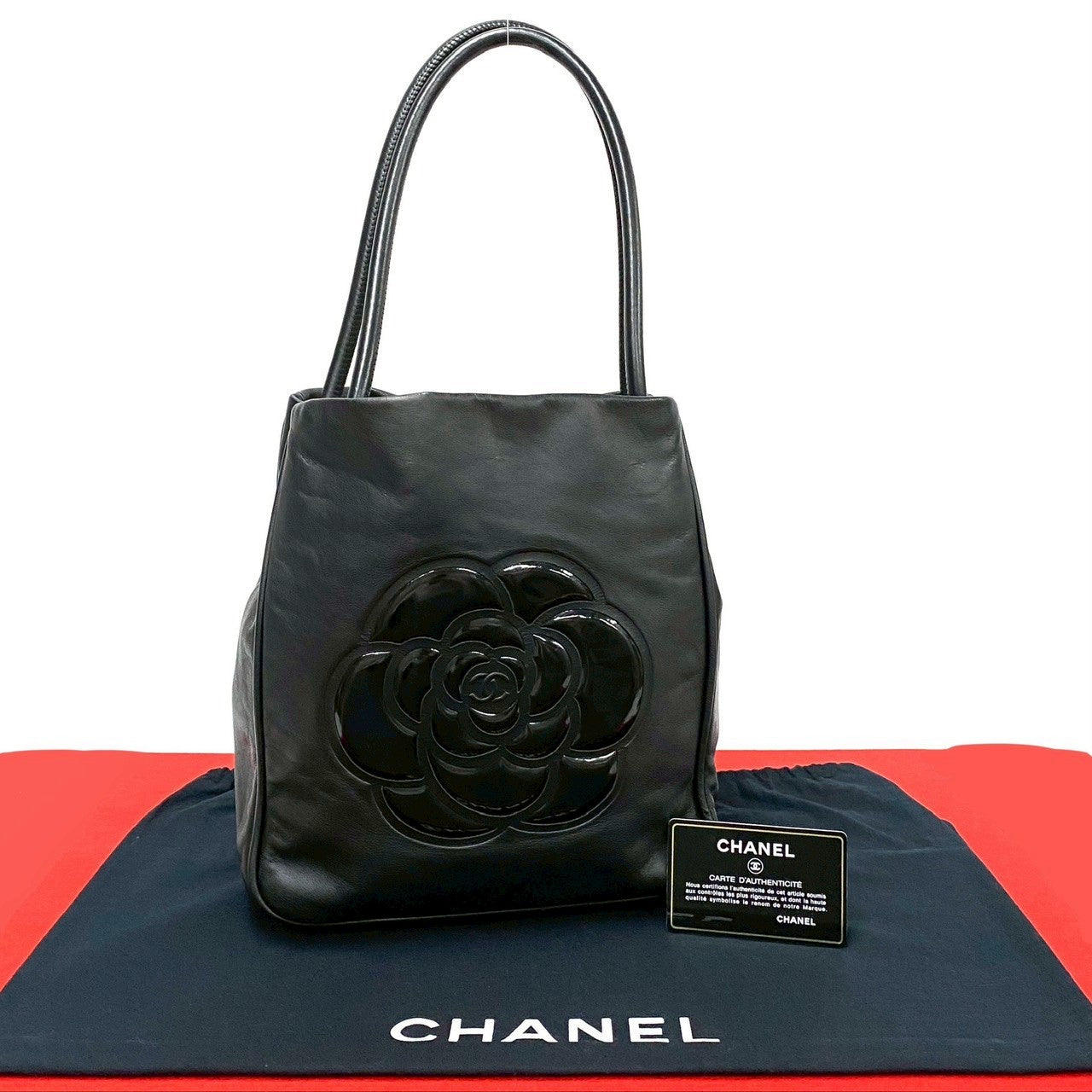 Chanel Camellia Leather Tote Bag