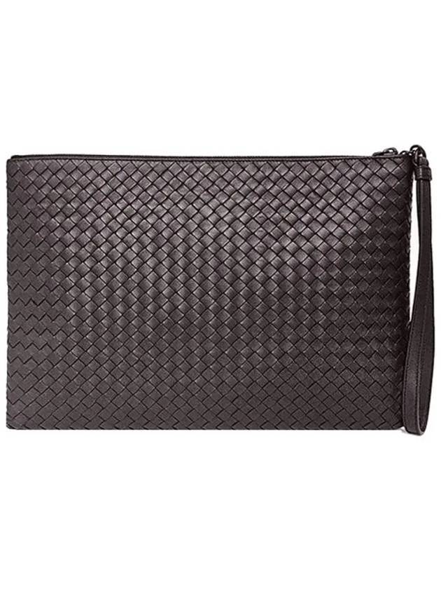 Bottega Veneta Intrecciato Strap Clutch Bag Brown
