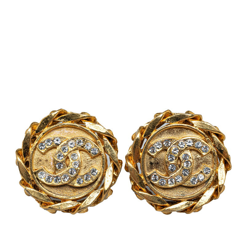 Chanel Vintage Coco Wind Cars Rhinestone Earrings G   CHANEL