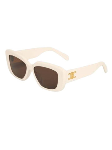 CELINE Eyewear Triomphe 04 Rectangle Sunglasses Ivory