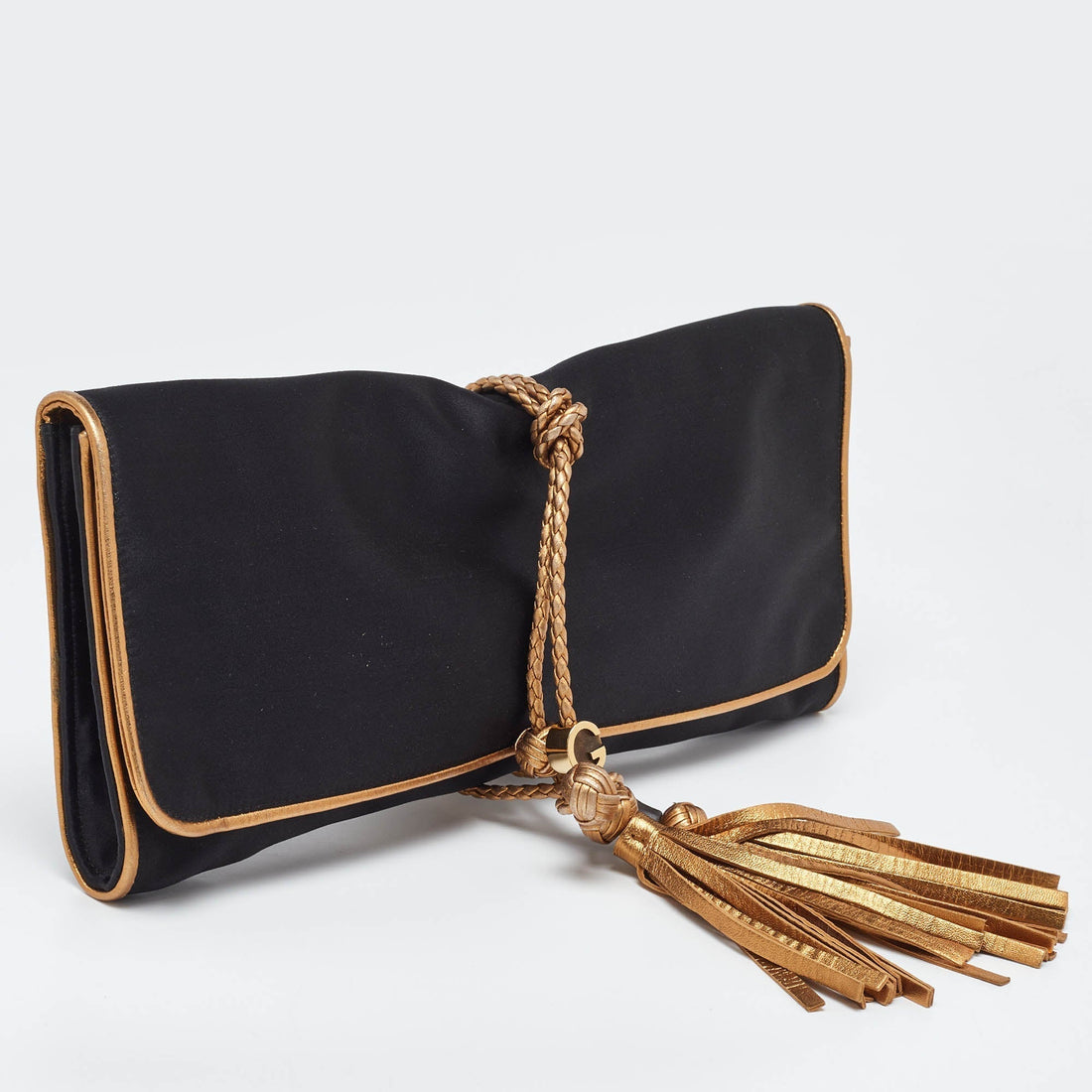 Gucci  Satin Malika Tassel Clutch