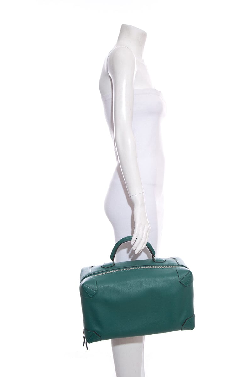 Hermès Vert Pelouse Mailbox Top Handle Leather Handbag