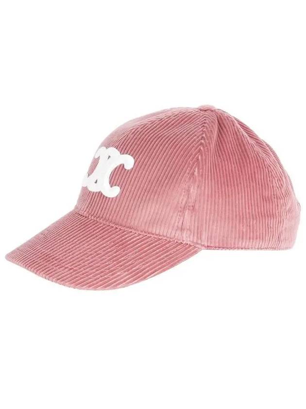 CELINE Triomphe Corduroy Ball Cap Rose Poudré