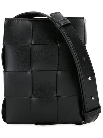 Bottega Veneta Cassette Intrecciato Mini Cross Bag Black